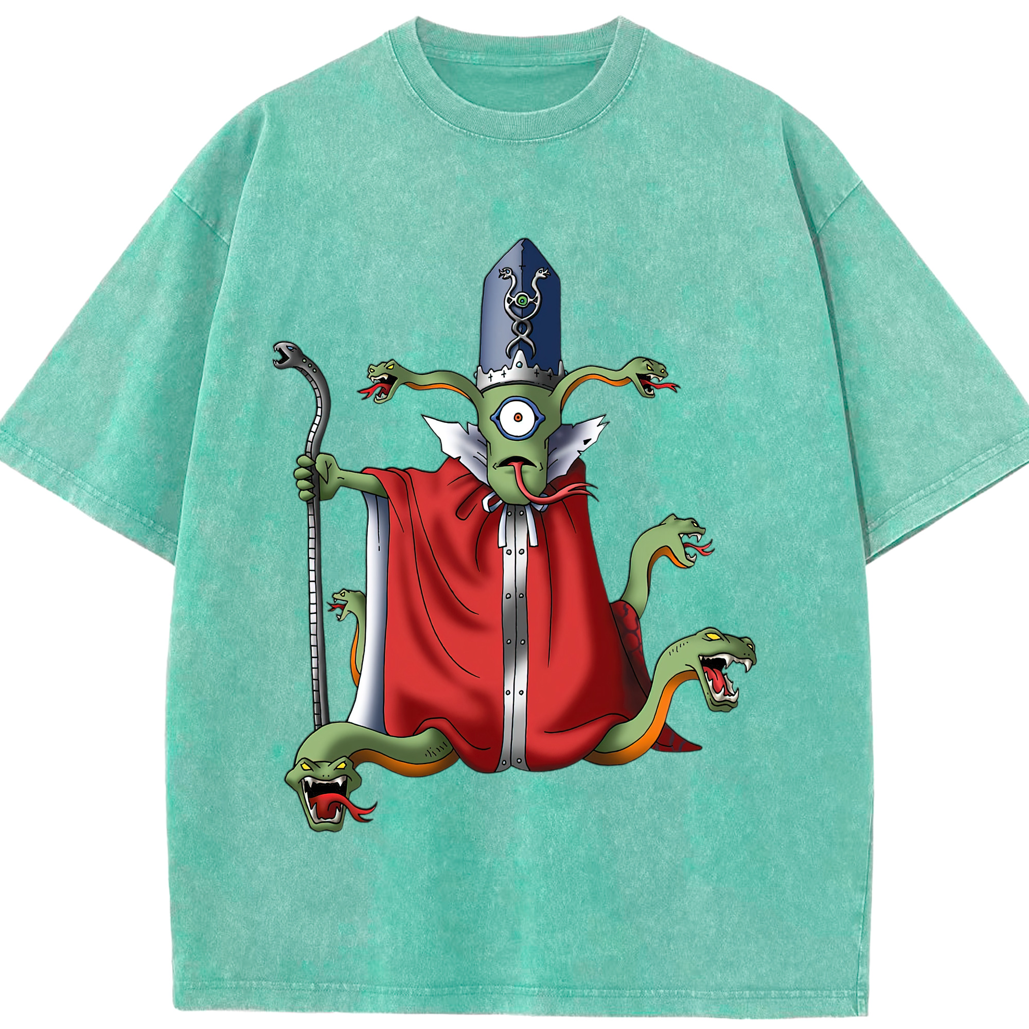 （画像用） ドラゴンクエスト Doragon Kuesuto Dragon Quest 綿100% ヴィンテージ風 半袖Tシャツ（フロントプリント）